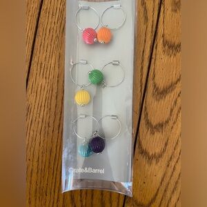 NWT Crate & Barrel Wine Charms, set of six